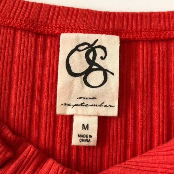 Anthro One September Ruffled Ribbed Tee - Picture 4 of 8